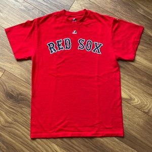 Majestic Unisex Boston Red Sox T-Shirt Size Medium Red and Blue